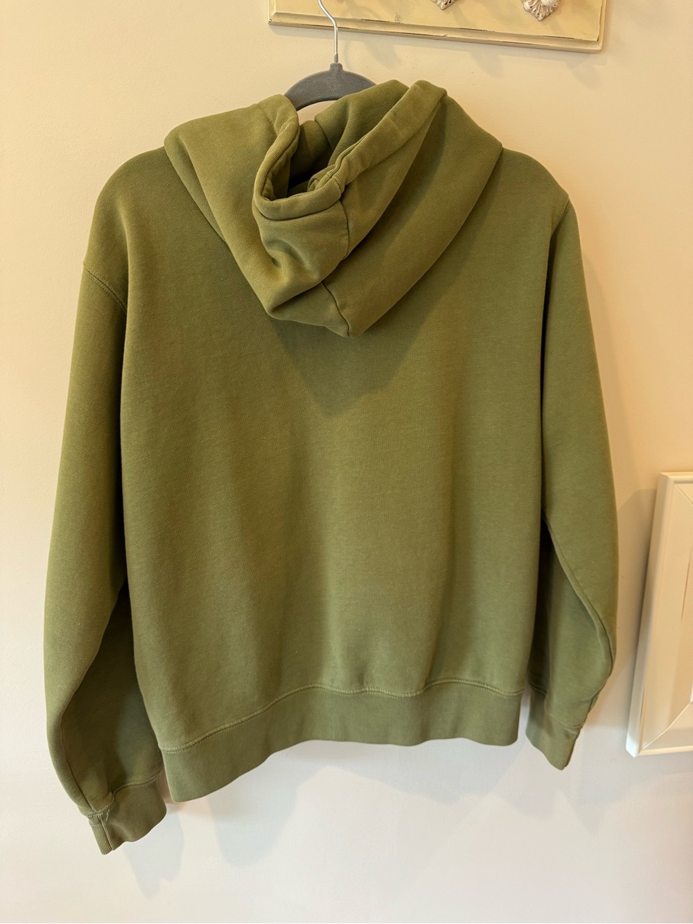 Brandy Melville Olive Green Sherpa-Lined Zip Hoodie A11 - Picture 3 of 7